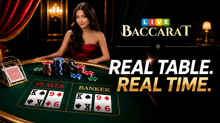 Real Live Baccarat Table with a Real-Time Dealer