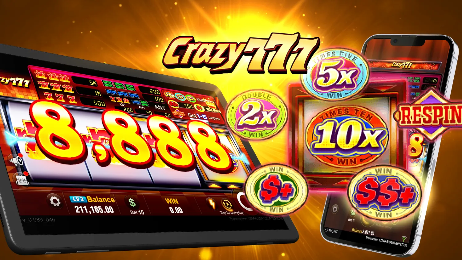 Casino Plus - Enjoy the Holidays with the Crazy 777 slots at Casino Plus!
